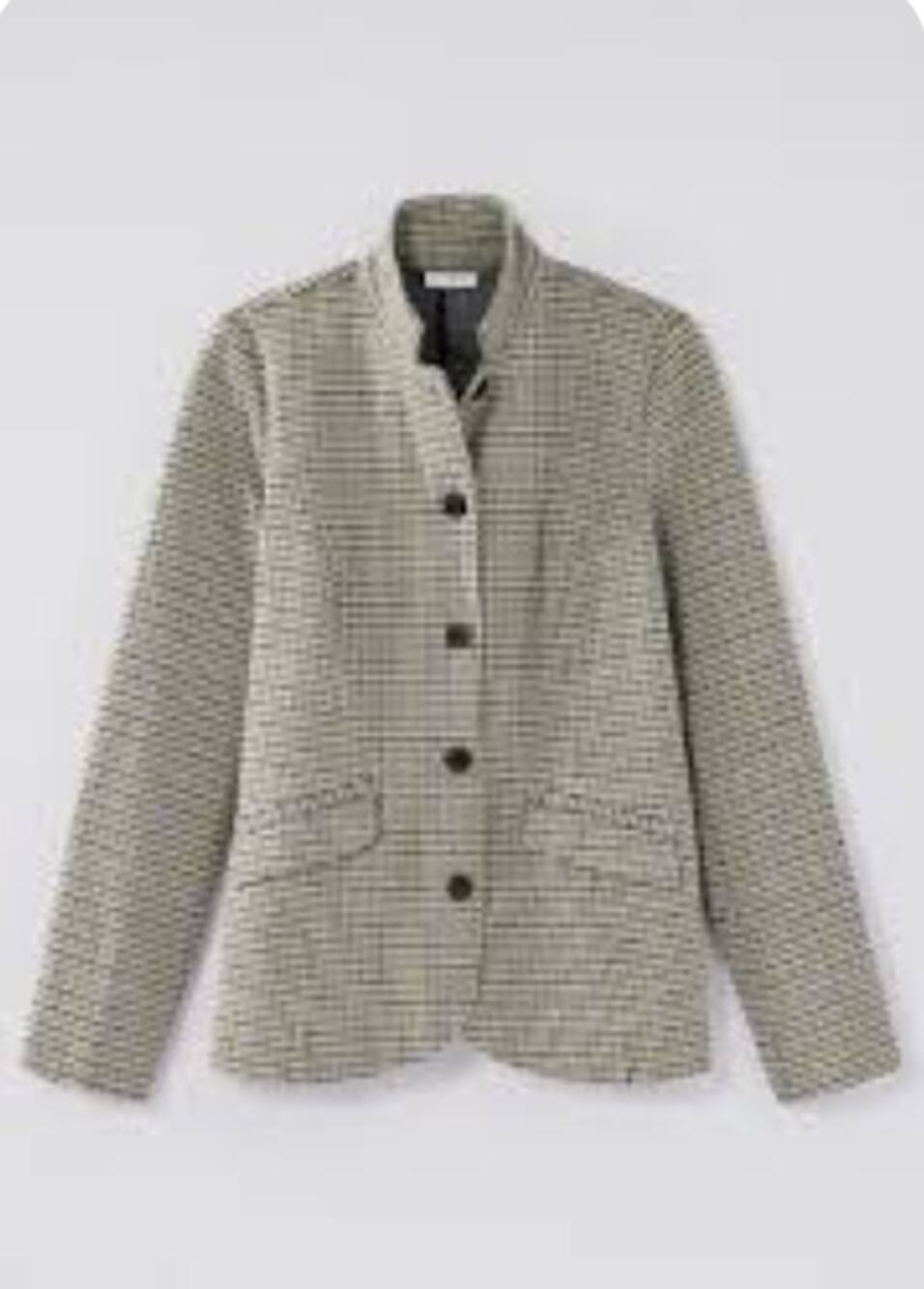 J. Jill Stretch Houndstooth Blazer Women's Size Medium Beige Convertible-Collar